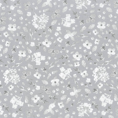 Colette - Scattered Blooms Dark Grey Yardage