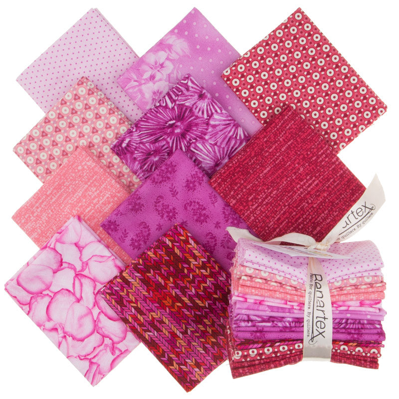 Singer Cotton Fabric Fat Quarters Lot of 2 Purple Multi Floral Pink Blue  Bundle