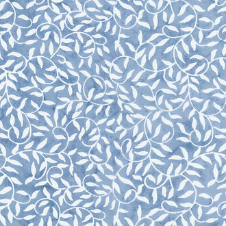 Color Therapy Batiks - Scroll Vine Navy White Yardage