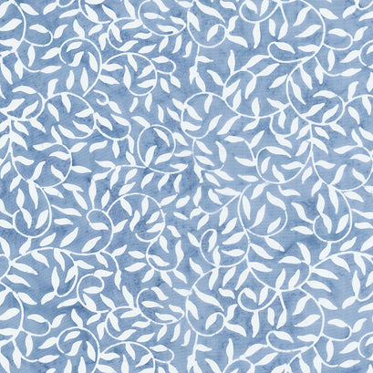 Color Therapy Batiks - Scroll Vine Navy White Yardage
