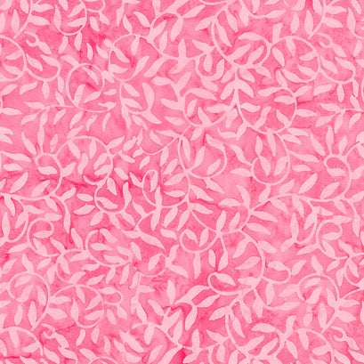 Color Therapy Batiks - Scroll Vine Pink Yardage