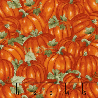 Colors of Fall - Packed Pumpkins Burnt Orange Yardage