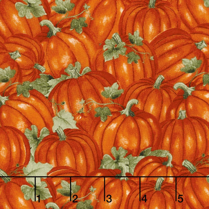 Colors of Fall - Packed Pumpkins Burnt Orange Yardage