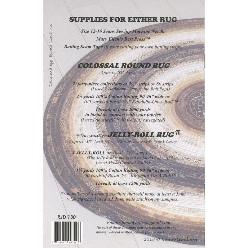 Colossal Round Rug & Jelly Roll Rug Pattern