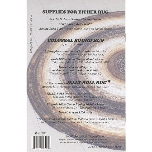 Colossal Round Rug & Jelly Roll Rug Pattern