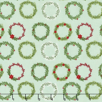 Comfort and Joy - Comfort Wreaths Light Green Yardage