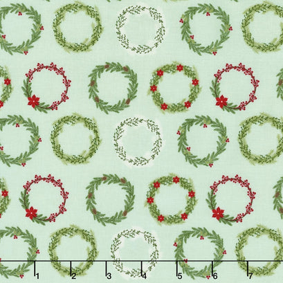 Comfort and Joy - Comfort Wreaths Light Green Yardage