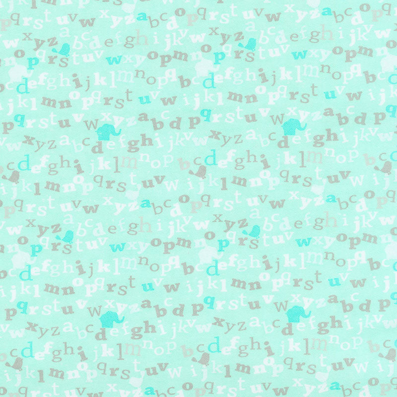 Comfy Flannel® - Alphabet Turquoise Yardage Primary Image