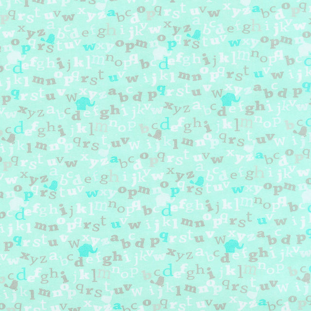 Comfy Flannel® - Alphabet Turquoise Yardage Primary Image