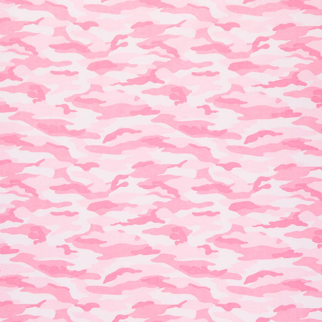 New Pink Camo 100% Cotton Flannel Fabric by The Yard