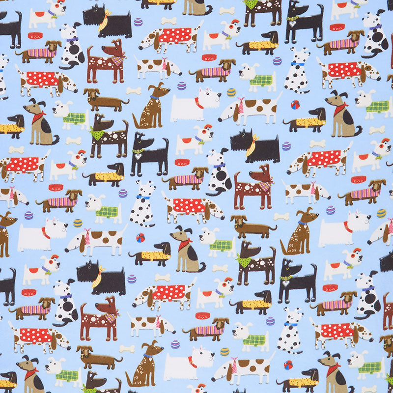 Comfy Flannel® - Dogs Light Blue Yardage Primary Image