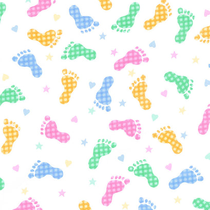 Comfy Flannel® - Foot Print Multi Light Yardage