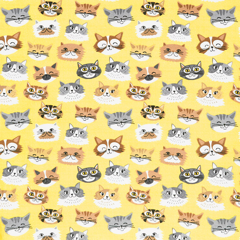 Comfy Flannel® - Kittens Yellow Yardage Primary Image