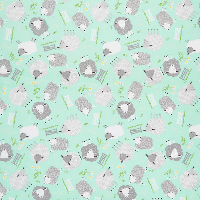 Comfy Flannel® - Sheep Mint Yardage Primary Image
