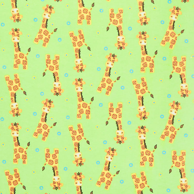 Comfy Flannel® - Standing Giraffes Green Yardage Primary Image