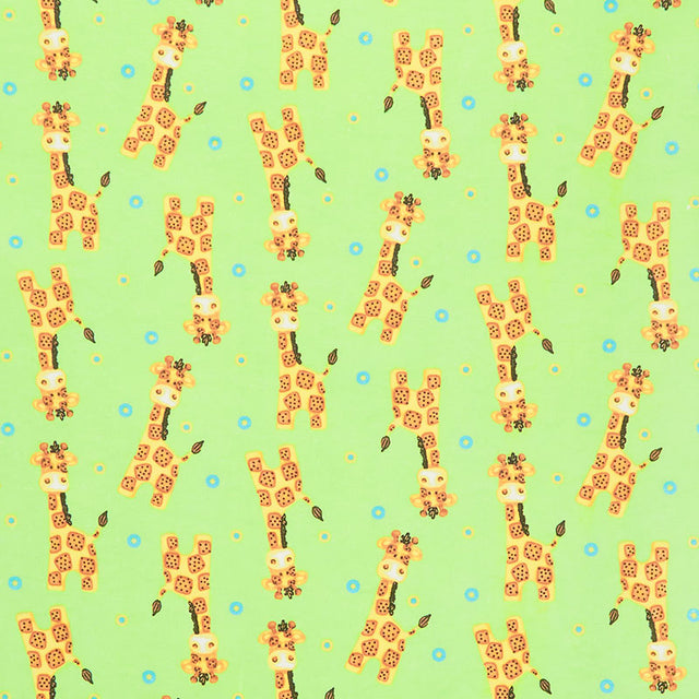 Comfy Flannel® - Standing Giraffes Green Yardage Primary Image