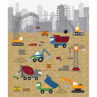 Construction Zone - Construction Gray Multi Digitally Printed Panel