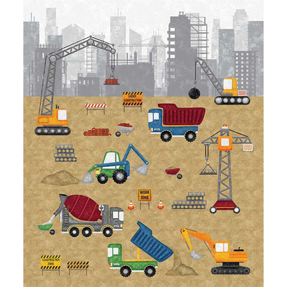 Construction Zone - Construction Gray Multi Digitally Printed Panel