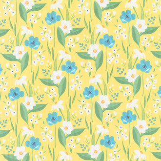 Cora - Happy Floral Yellow Yardage