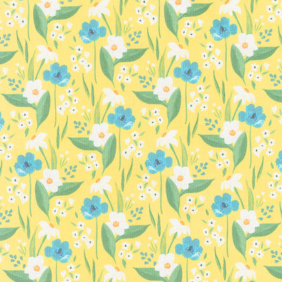 Cora - Happy Floral Yellow Yardage