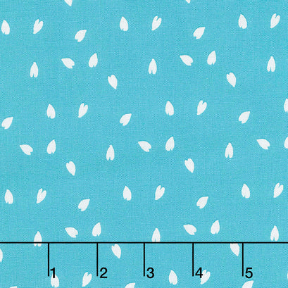 Cora - Teal Scattered Petals Yardage