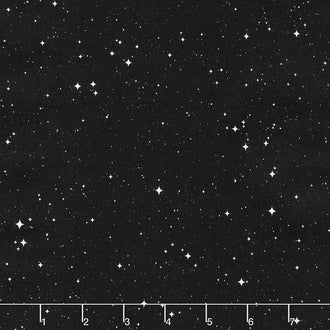 Cosmos - Stars Black Digitally Printed Yardage
