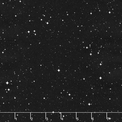 Cosmos - Stars Black Digitally Printed Yardage