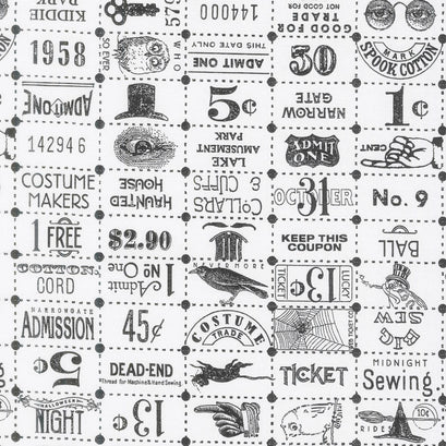Costume Maker's Ball - Ticket Grid Cream Yardage