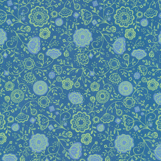Cottage Bleu - Floral Fling Midnight Yardage