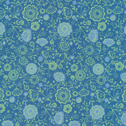 Cottage Bleu - Floral Fling Midnight Yardage