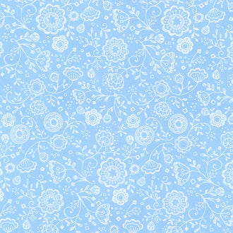 Cottage Bleu - Floral Fling Sky Yardage