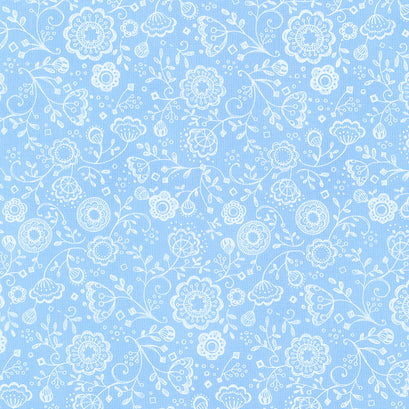 Cottage Bleu - Floral Fling Sky Yardage