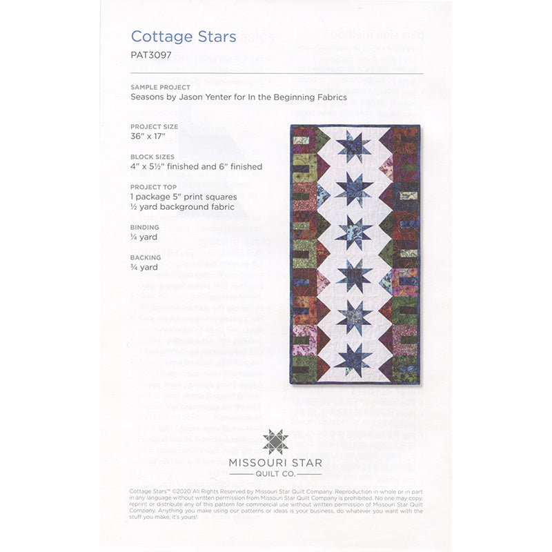 Cottage Stars Table Runner Pattern by Missouri Star Alternative View #1