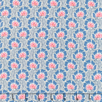 Cotton Beach - Ocean Flower Blue Yardage