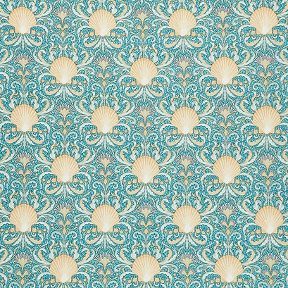 Cotton Beach - Scallop Shell Teal Yardage