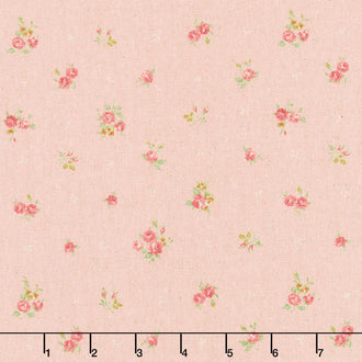 Cotton Flax Prints - Roses Blush Yardage