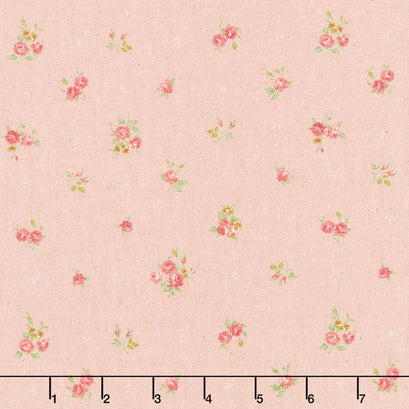 Cotton Flax Prints - Roses Blush Yardage