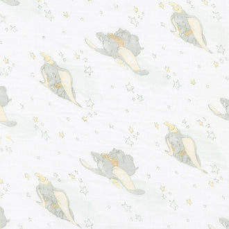 Cotton Muslin Double Gauze - Dumbo in the Sky White Yardage