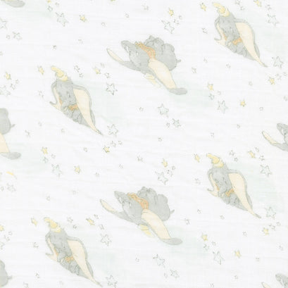Cotton Muslin Double Gauze - Dumbo in the Sky White Yardage