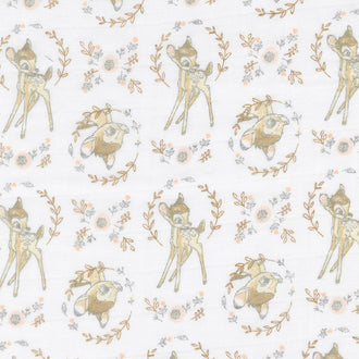 Cotton Muslin Double Gauze - Sweet Bambi White Yardage