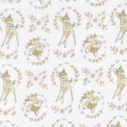 Cotton Muslin Double Gauze - Sweet Bambi White Yardage
