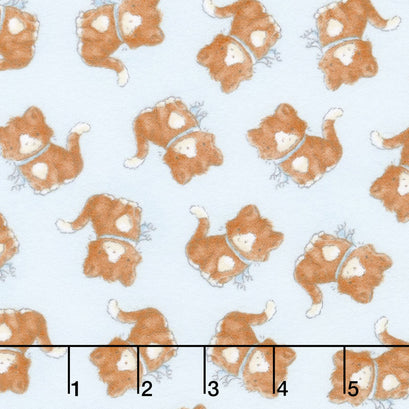 Cotton Tale Farm - Cats Blue Flannel Yardage