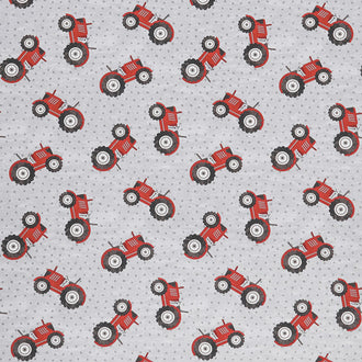 Country Life - Tractor Toss Medium Gray Yardage