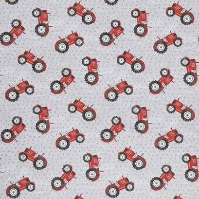 Country Life - Tractor Toss Medium Gray Yardage