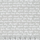 Cozy Cotton Flannels - Cool Mint Script Grey Yardage Primary Image