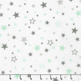Cozy Cotton Flannels - Cool Mint Stars Mint Yardage