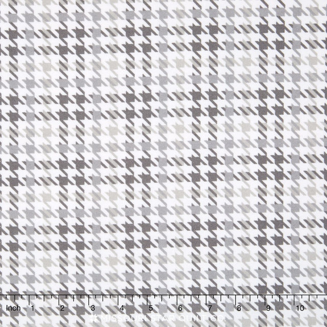 Cozy Cotton Flannels - Houndstooth Grey Yardage