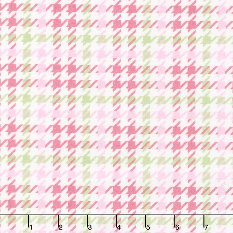 Cozy Cotton Flannels - Houndstooth Pink Yardage