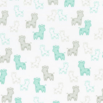 Cozy Cotton Flannels - Mint Giraffes Mint Yardage