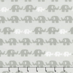 Cozy Cotton Flannels - Pink Elephants Grey Yardage Primary Image